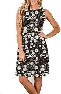 Ärmelloses Damen-Swing-Kleid mit Taschen, lässiges Sommerkleid, A-Linie, Tankkleid
