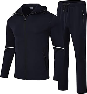 TBMPOY Men's Tracksuits Hoodied 2 Piece Track Suits Set Full Zip Up Warm Jogging Sports Sweatsuits
