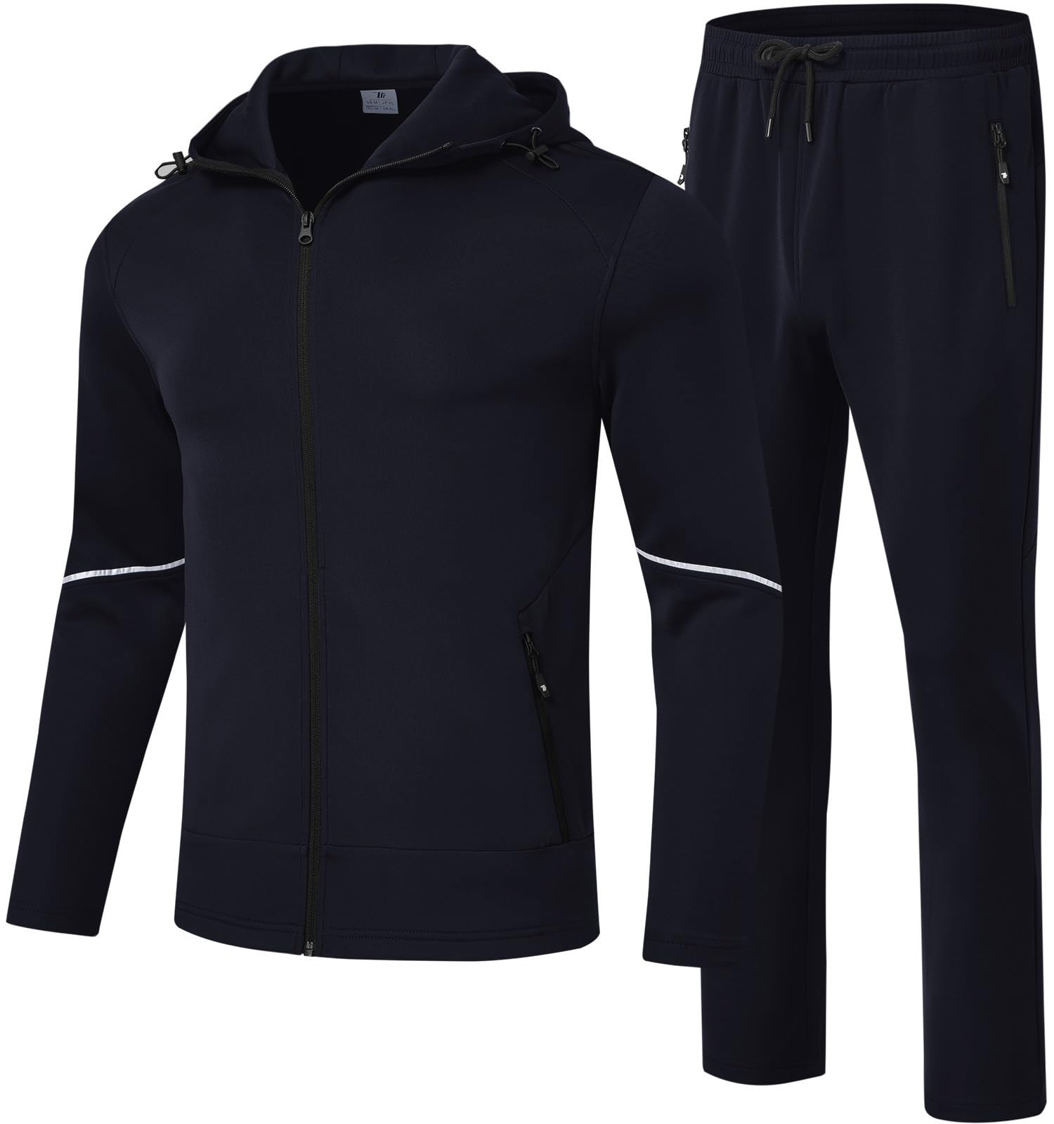 TBMPOY Men's Tracksuits Hoodied 2 Piece Track Suits Set Full Zip Up Warm Jogging