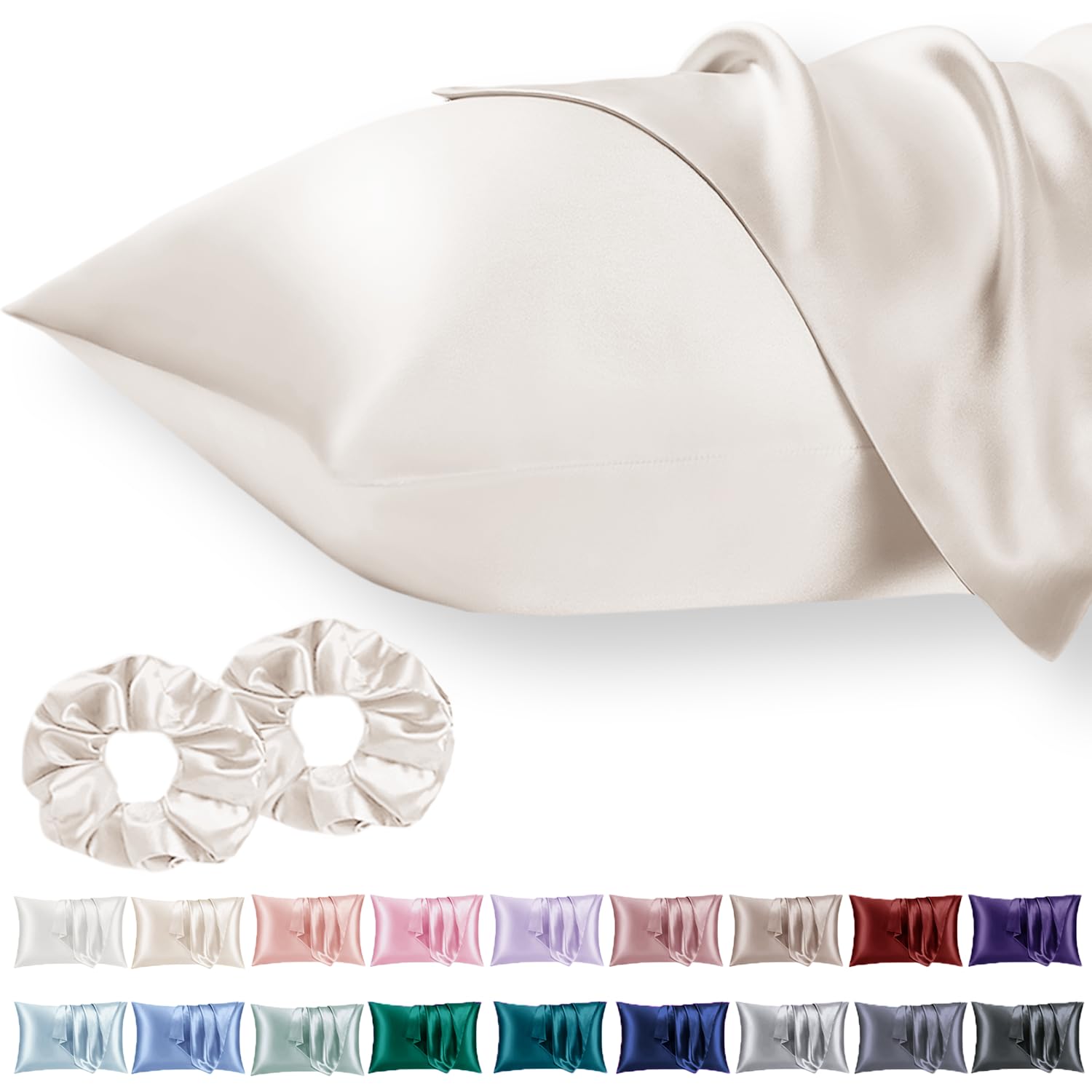 Vielit 2 Pack Satin Pillowcase for Hair and Skin Cooling,Soft as Silk Pillowcase
