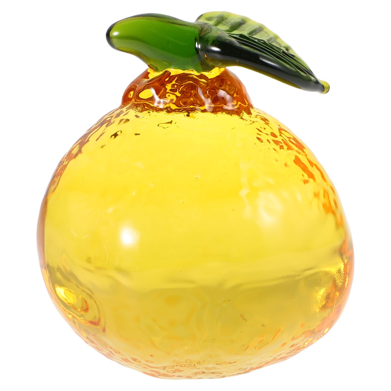 Realistic Orange Glass Figurine Fruit Ornament Decorative Desk Statue for Kitche