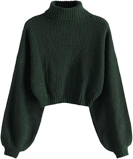 ZAFUL Women's Long-Sleeved Loose Pullover Sweater Solid Colour One Size