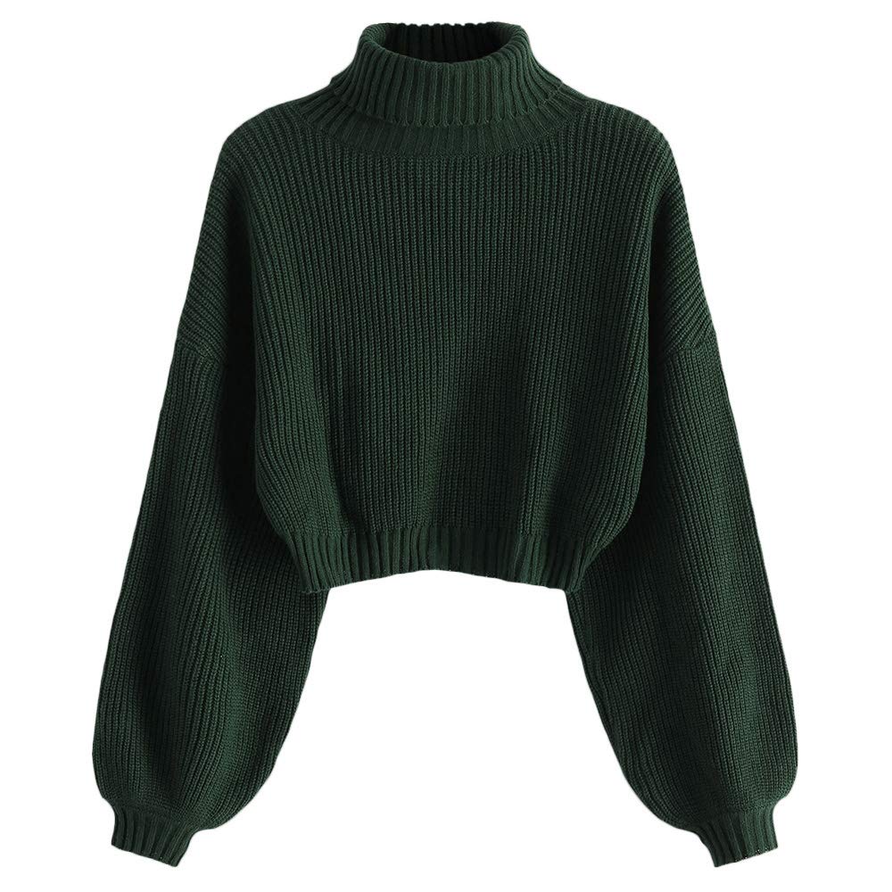 ZAFUL Women's Long-Sleeved Loose Pullover Sweater Solid Colour One Size