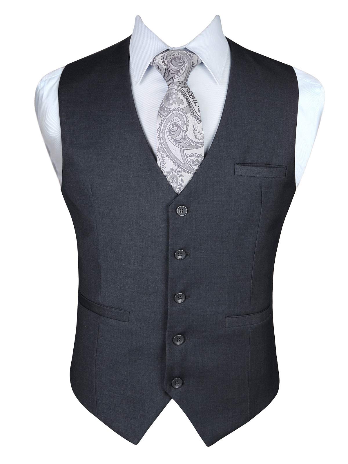 Enlision Suit Vest for Men Formal Plain Vest Wedding Elegant Suit Vests Business
