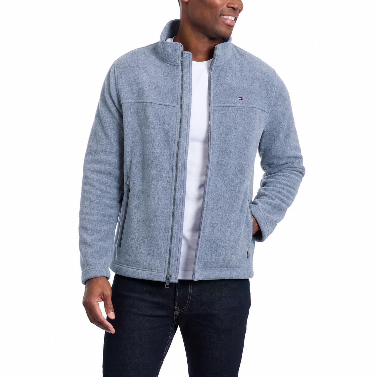 Tommy Hilfiger Adaptive Men's Classic Zip Front Fleece Jacket - Fleece Jacket wi