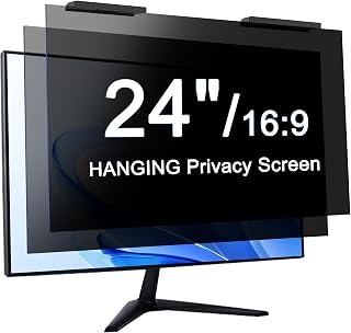 24 Inch Computer Privacy Filter for Widescreen Monitor with 16:9 Aspect Ratio, Anti-Glare Eye Protection for Computer Monitor, Removable 24 Screen Protector Film