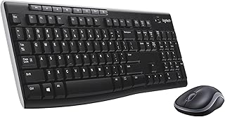 Logitech MK270 Full Size Wireless Keyboard and Mouse Combo - Black | Full size keyboard with spill-resistant design, compact ambidextrous mouse, connect via single included USB-A Nano Receiver
