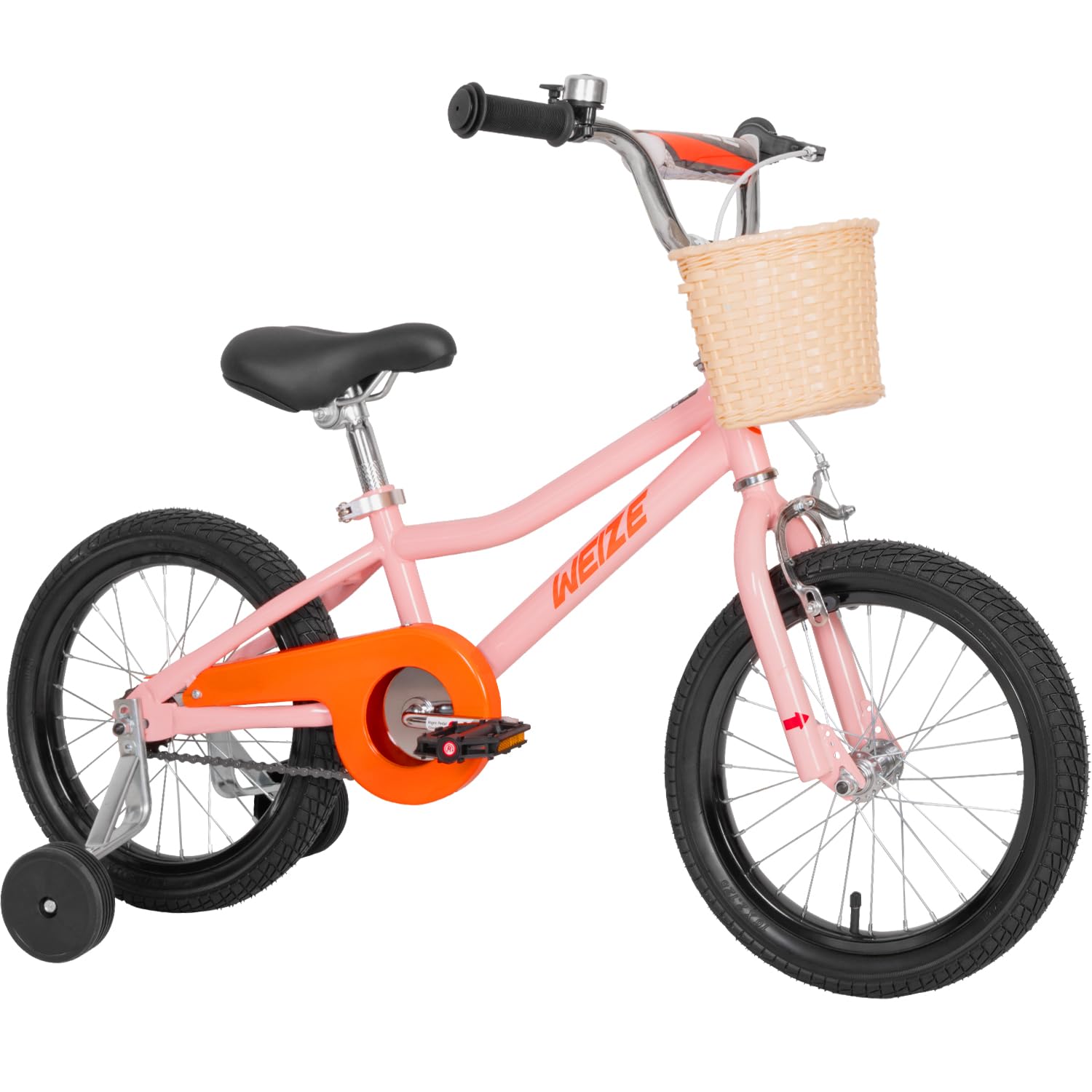 WEIZE 16 20 Inch Kid Bike for Girl with Basket, Dual Brake, Chain Guard | for Be