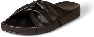 Amazon Essentials Women's Twist Slide Sandal with Cradling Cupped Sole, Faux Leather