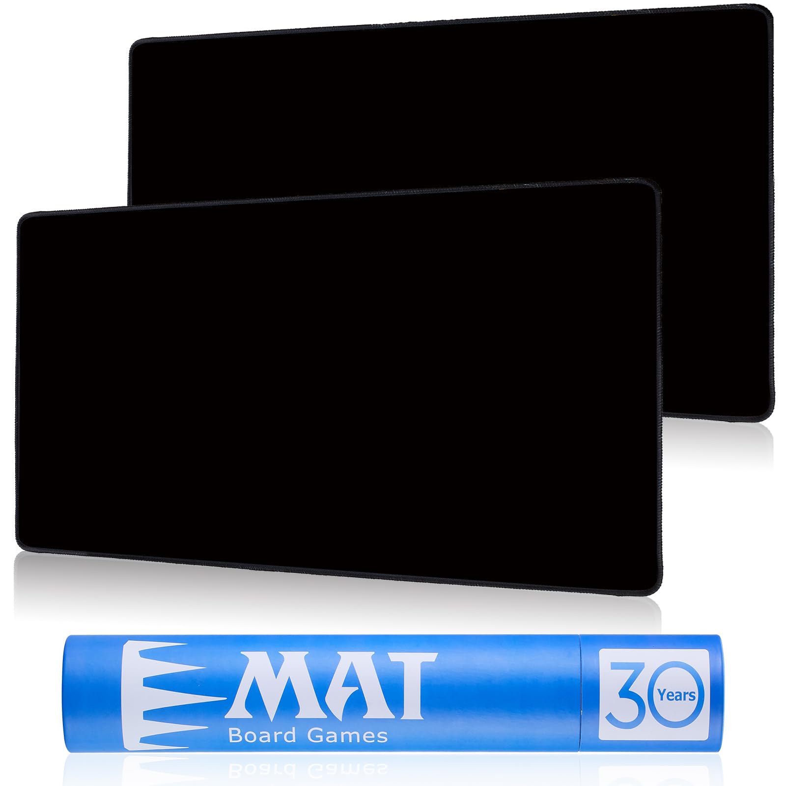 Biouai MTG Playmat for TCG Card Playing Game - 2Pcs Black Stitched Play Mat with