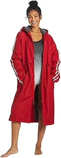 Sporti Unisex Swim Parka with Comfort Plush Fleece Lining, Multi Pocket Zipper - Water Resistant Swim Coats for Women & Men
