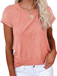 Cicy Bell Women's T-Shirt Blouses and Shirts Crew Neck Cotton Summer Casual Loose Women's T-Shirt