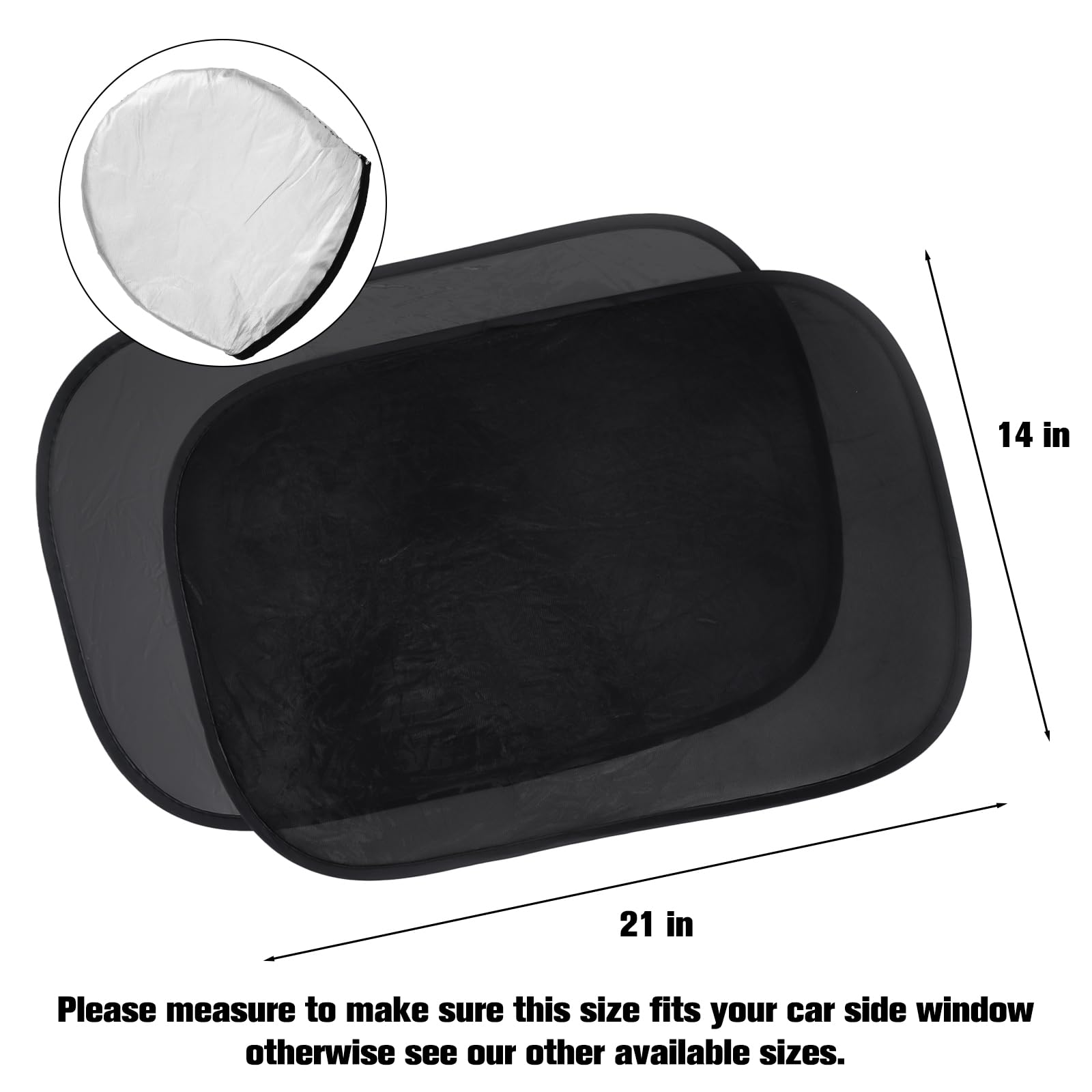 Car Window Shade 21" x 14" Sunshade Blocker Windshield Side Window Screen Cover 