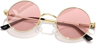 KANASTAL Round Polarised Sunglasses Metal Frame UV400 Vintage Unisex