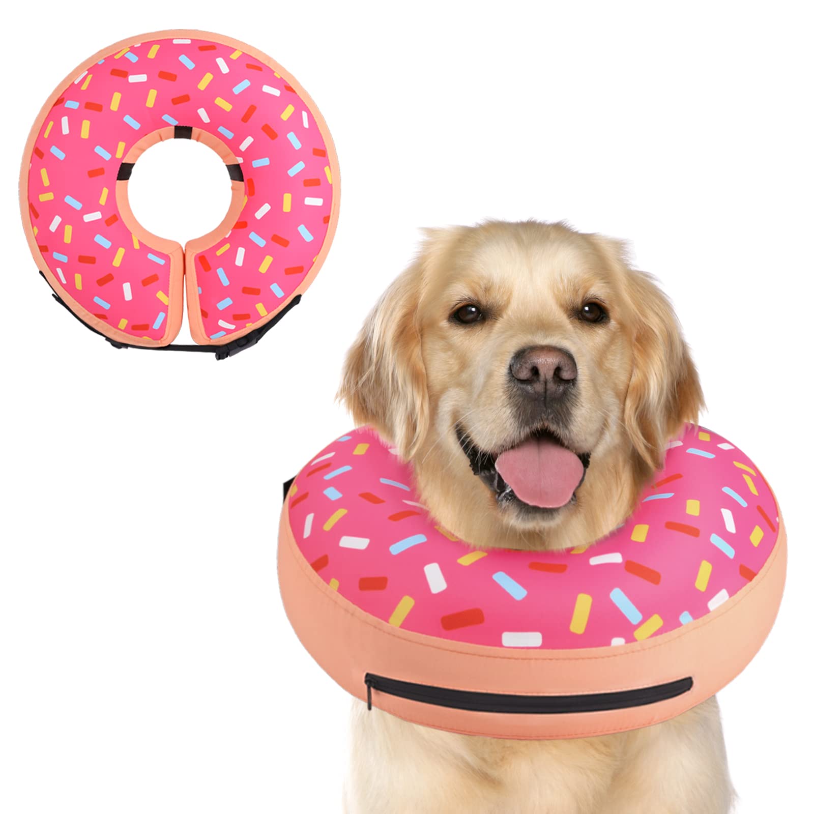 Supet Inflatable Dog Cone Collar Alternative After Surgery, Doggie Neck Donut Co