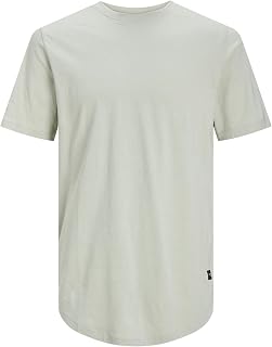 Jack & Jones JJENOA T-Shirt Mode Virilha Curta Plus Size Homens, Round Gola, Short Sleeve, Long,