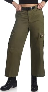 Dickies Womens Regular Fit High Waisted Wide Leg Cargo Pants