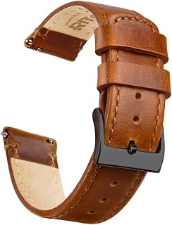 Ritche Christmas Gift Quick Release Leather Watch Band Leather Watch Strap 18mm 19mm 20mm 21mm 22mm 23mm or 24mm for Men and Women, White Elephant Gifts, Stocking Stuffers For Men