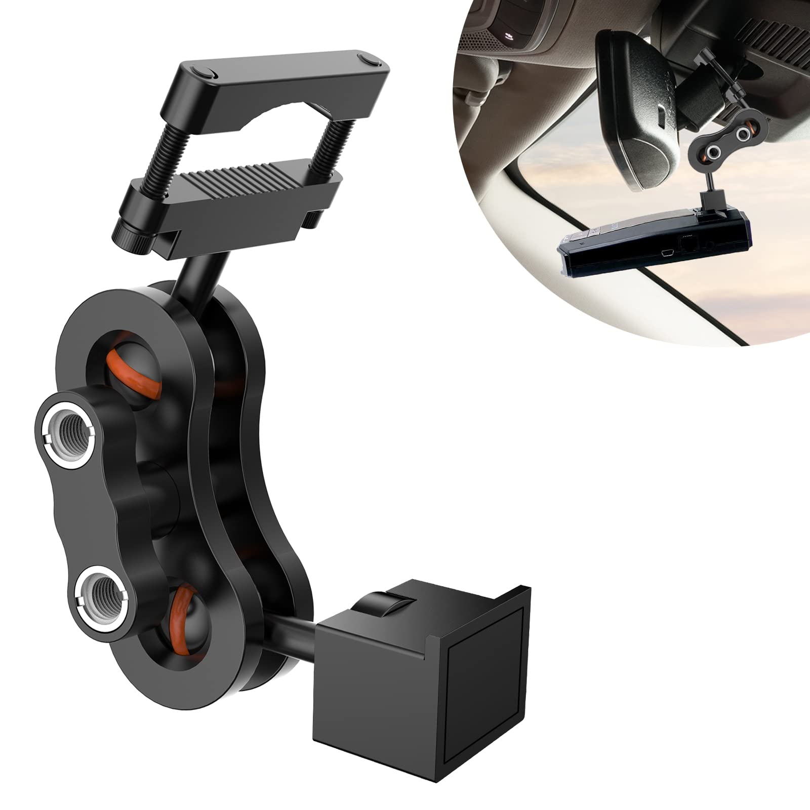 SDSACZMU Radar Detector Mount,Aluminum Rearview Mirror Rod Radar Bracket | For E
