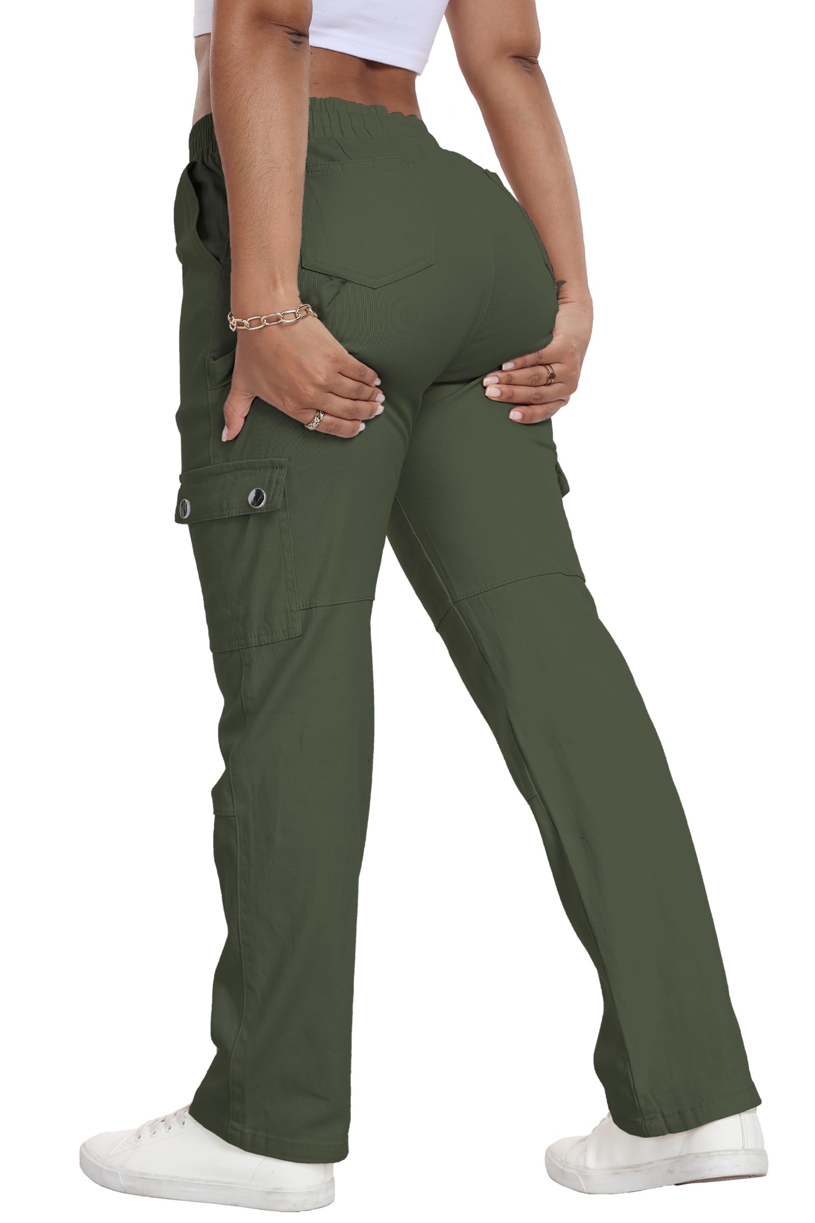 Womens Pants Casual Straight Leg Cargo Pants High Waisted Jeans for Women