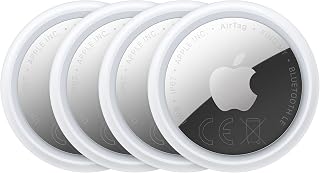 Apple 4 Pack AirTags (2nd Generation): Tracker for Keyrings, Wallets and More; Location with Beep; One-Touch Setup with iPhone or iPad