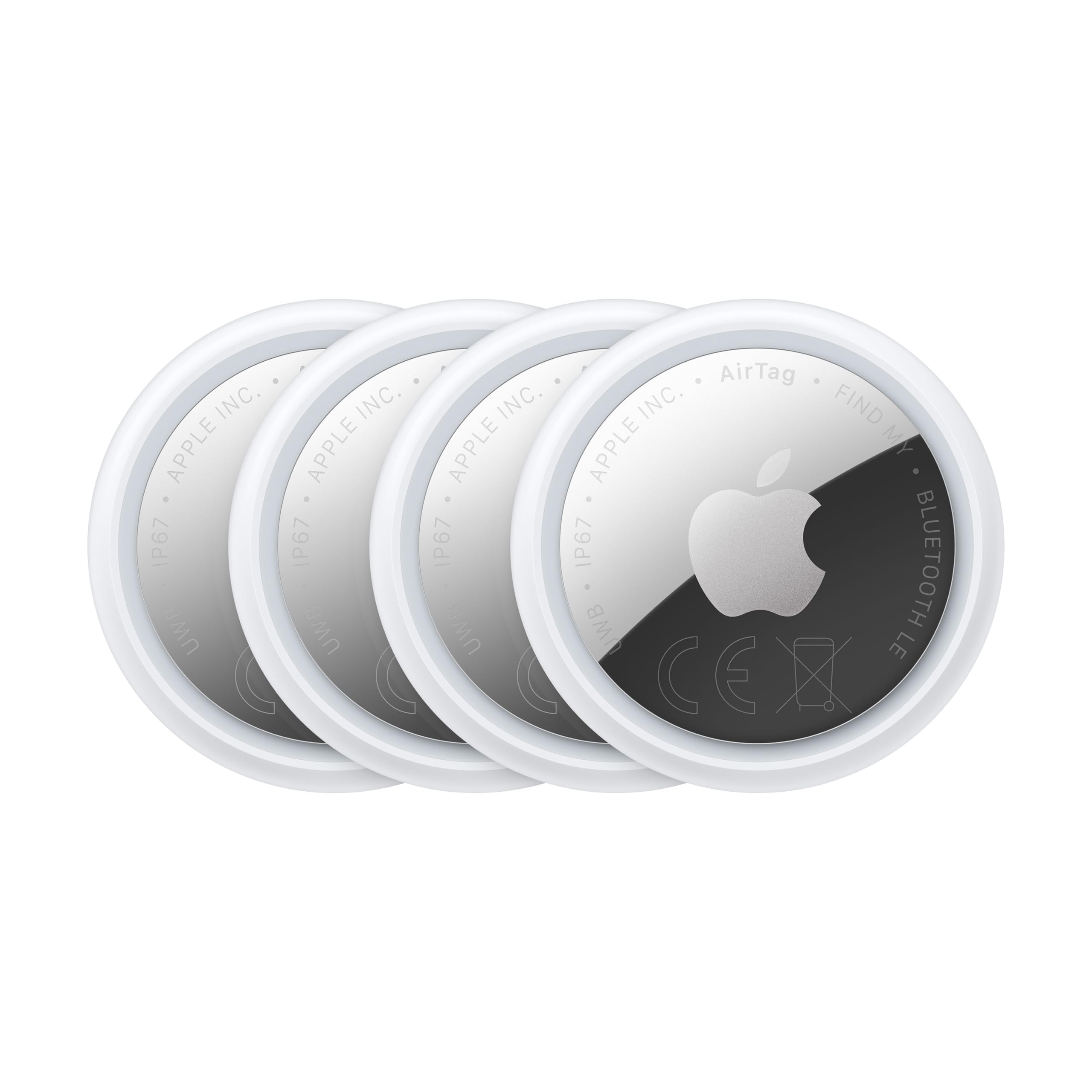 Apple 4 Pack AirTags (2nd Generation): Tracker for Keyrings, Wallets and More; L