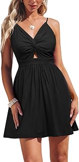 CUPSHE Women's Summer V Neck Strappy Bohemian Casual Beach Party Dress
