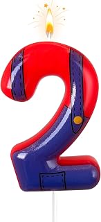 Boys and Girls Red and Blue Digital Birthday Candles, Birthday Cake Party Decorations, Cartoon Game Theme Party Decorations, Children's Party Supplies (2)