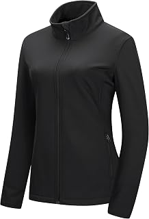 33,000ft Women's Lightweight Softshell Jacket Fleece Lined Windproof Waterproof Warm Jacket for Running Golf Hiking