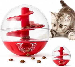 1 x Red Interactive Cat Ball Cleaning Toy Teeth Play No Battery Needed