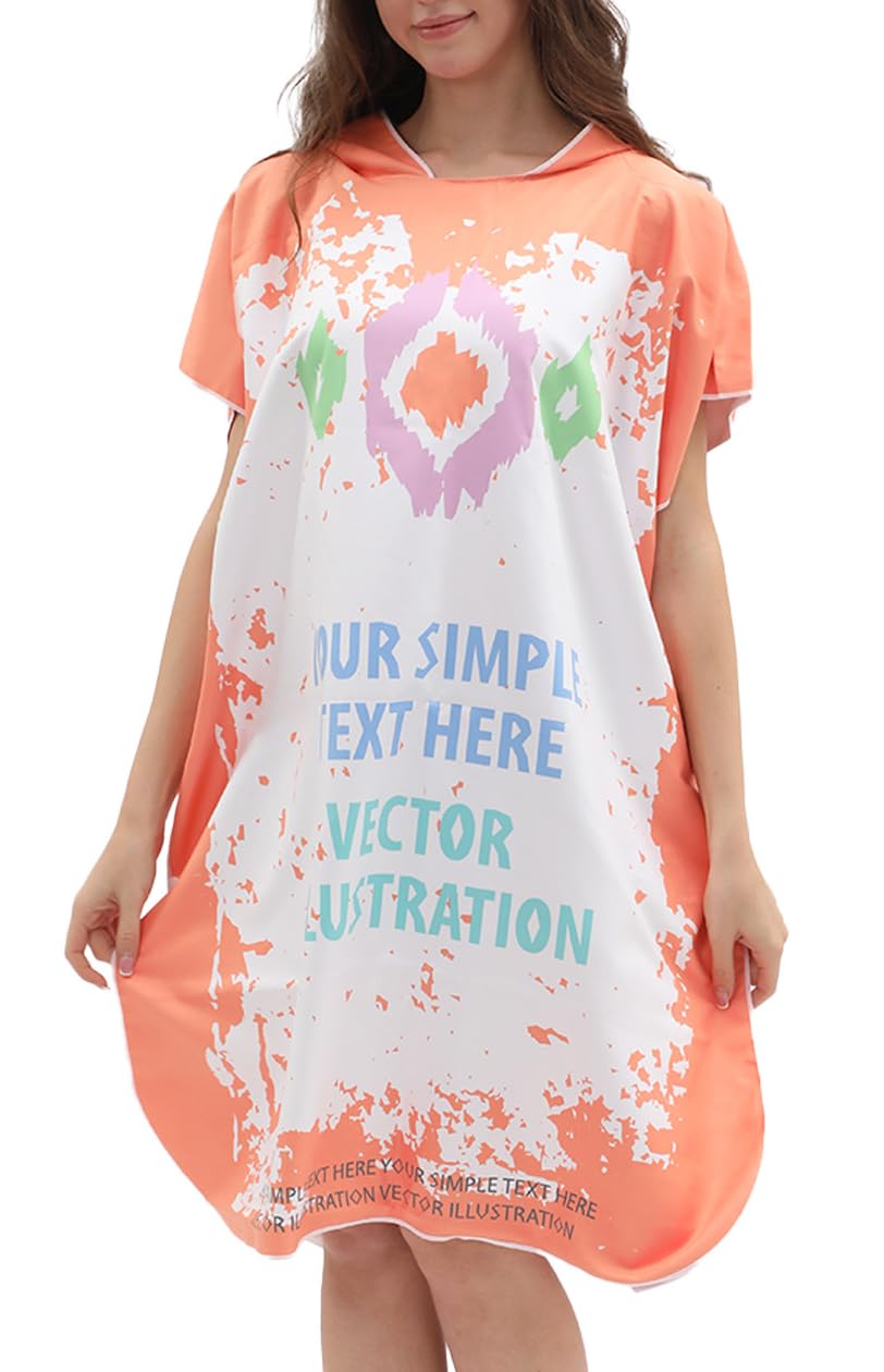 Women's Bohemian Gradient Print Beach Cover Up Lightweight Summer Poncho for Swi