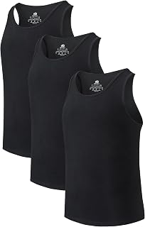 DAVID ARCHY Underarm Men's Underarm Tank Tops with Round Neck V-Neck or Short Sleeves Soft White Black Grey