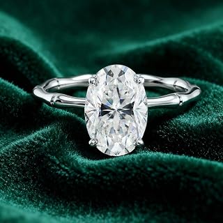 1Pc Oval Bamboo Zircon Ring Fashionable Fine Jewelry Gift For Women Birthday Gifts Dating Daily Wear