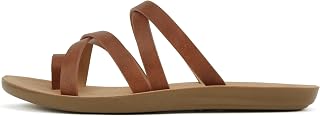 Soda ISABEL ~ Women's Comfortable Fashion Sandals Cross Band Flat Toe Ring Sandals