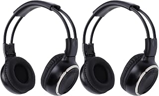 Tosuny 2 Pack Wireless Car Headphones for Kids, Dual Channel IR Wireless Headphones with Soft Ear Pads and Adjustable Headband, for Cars and Rear Entertainment System