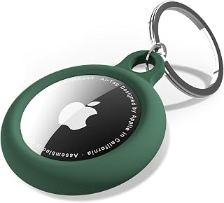 oakxco for Airtag Keychain Silicone, Airtag Holder with Key Ring, Air Tag Cover Cute Accessories for Kids, Luggage, Car Dog Collar, Car, Compatible with Apple Airtag Case Waterproof, Dark Green