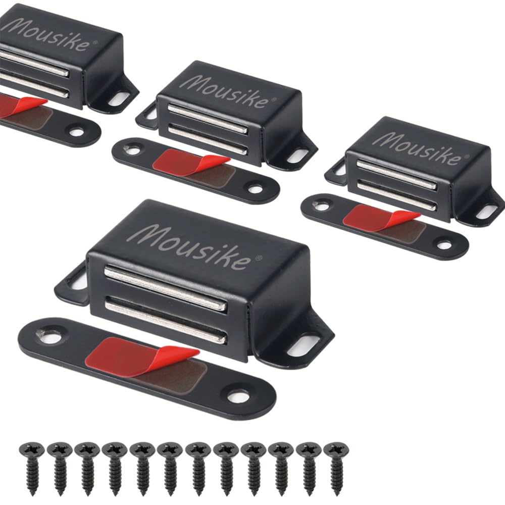 Mousike Cabinet Magnets 30lb Strong Catch for Kitchen Cupboard Door 4Pack | Stro