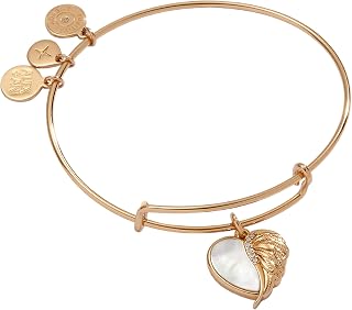 Alex and Ani Bracciale rigido con ciondoli a forma di ali di protezione, taglia unica, in ottone, senza pietre preziose, Misura unica, Ottone, Nessuna pietra preziosa