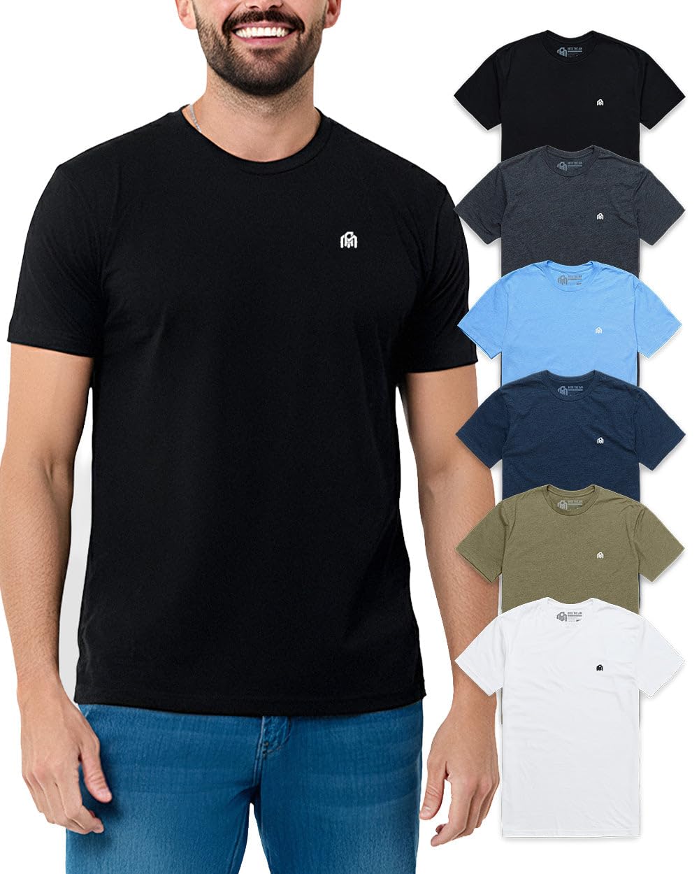 INTO THE AM Men's T-Shirts Soft Cotton Blend Crew Neck Tee S - 4XL Athletic Fit 