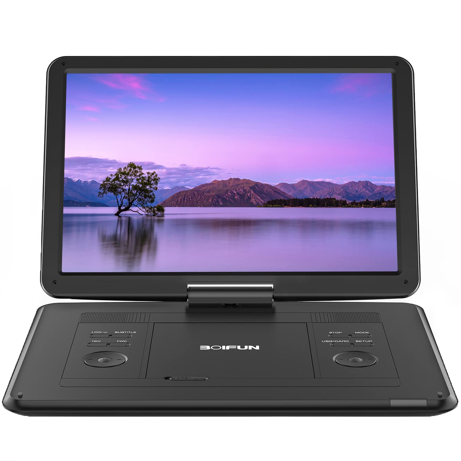 Boifun 17.5" Portable DVD Player with 15.6" Large HD Screen, Black | 6-hour Rech