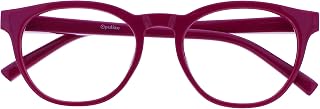 OPULIZE BLU Blue Light Blocking Glasses for Women Men - Cool Round Frame - Anti-Glare Computer and Gaming Eyewear - UV and Eyestrain Protection - Improve Sleep - Pink +0.00
