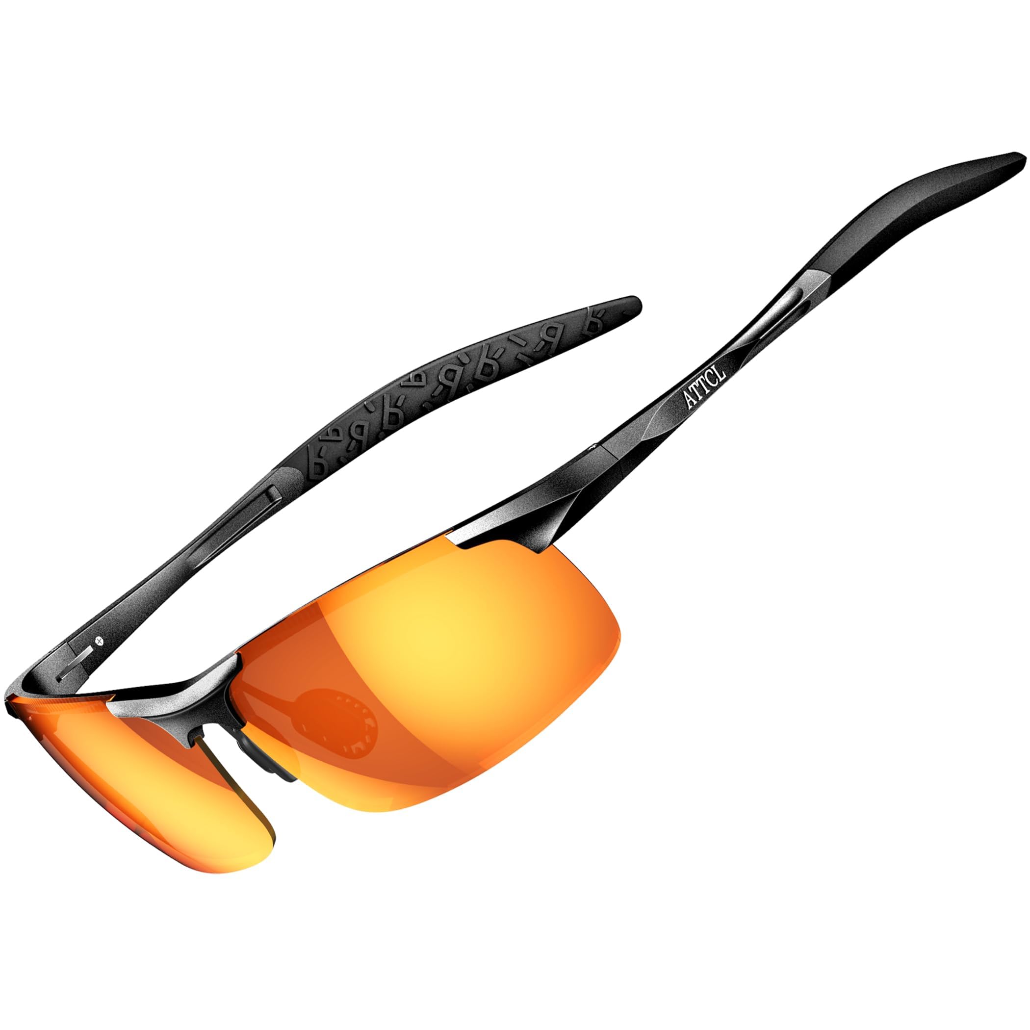 ATTCL Men's Polarised Sports Sunglasses UV400 Lightweight Wrap-Around AL-MG