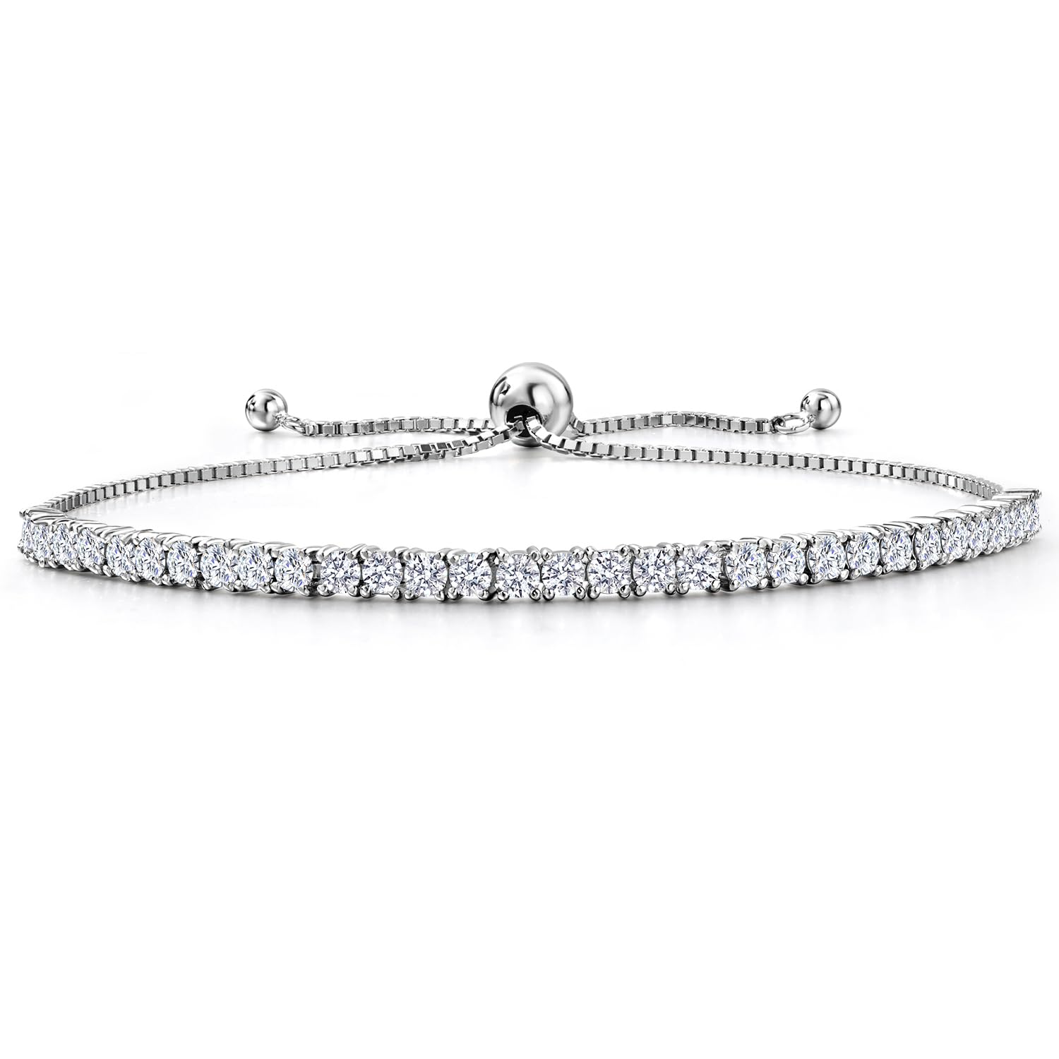 Gem Stone King 2-2.65 Ct Lab Diamond Tennis Bracelet