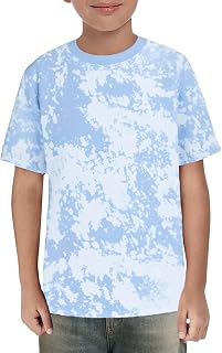 Haloumoning T-shirt per ragazzi tie dye alla moda per bambini a maniche corte girocollo casual top magliette 5-14 anni