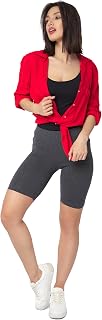 SOFTSAIL Women's Cycling Shorts Cotton High Waist Abdominal Control Yoga Gym Sports Trousers Women's Short Figure Shaping Breathable Elastic