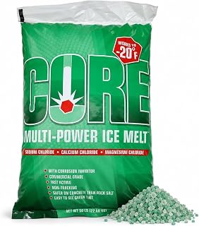 Premium Ice Melt, Blue (50 lb Bag) – Fast-Acting, Industrial-Grade Snow Melter for Sidewalks, Driveways & Parking Lots, Melts to -20°F, Concrete Safe, Non-Greasy, Slip-Free Formula