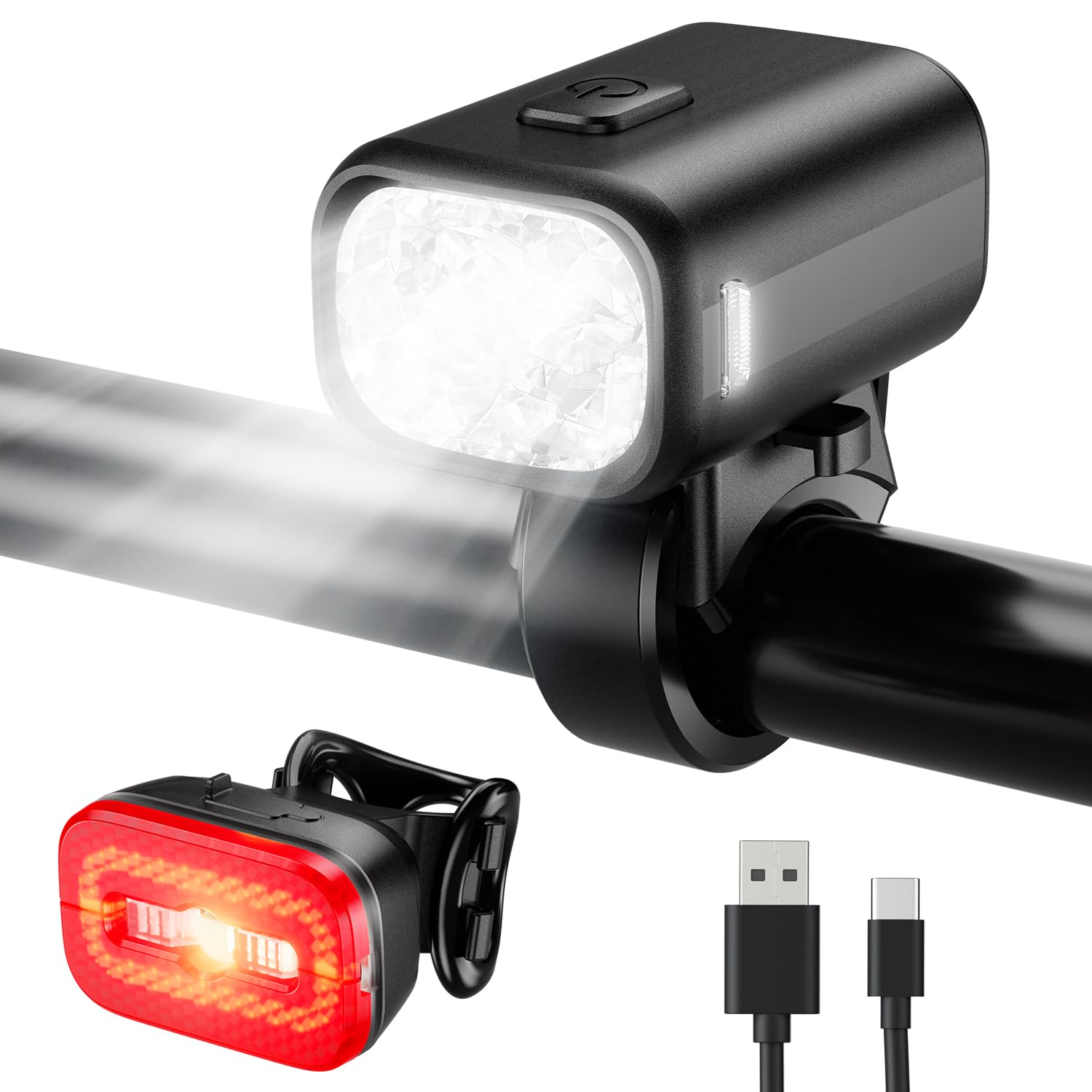 KCCYB Bicycle Light Set, StVZO Approved Front and Rear Light, IPX5 Waterproof Bi