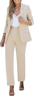 luvamia Women's Two Piece Sets Pants Suits Dressy Business Casual Outfits Professional Blazer Pantsuits Set Work Office