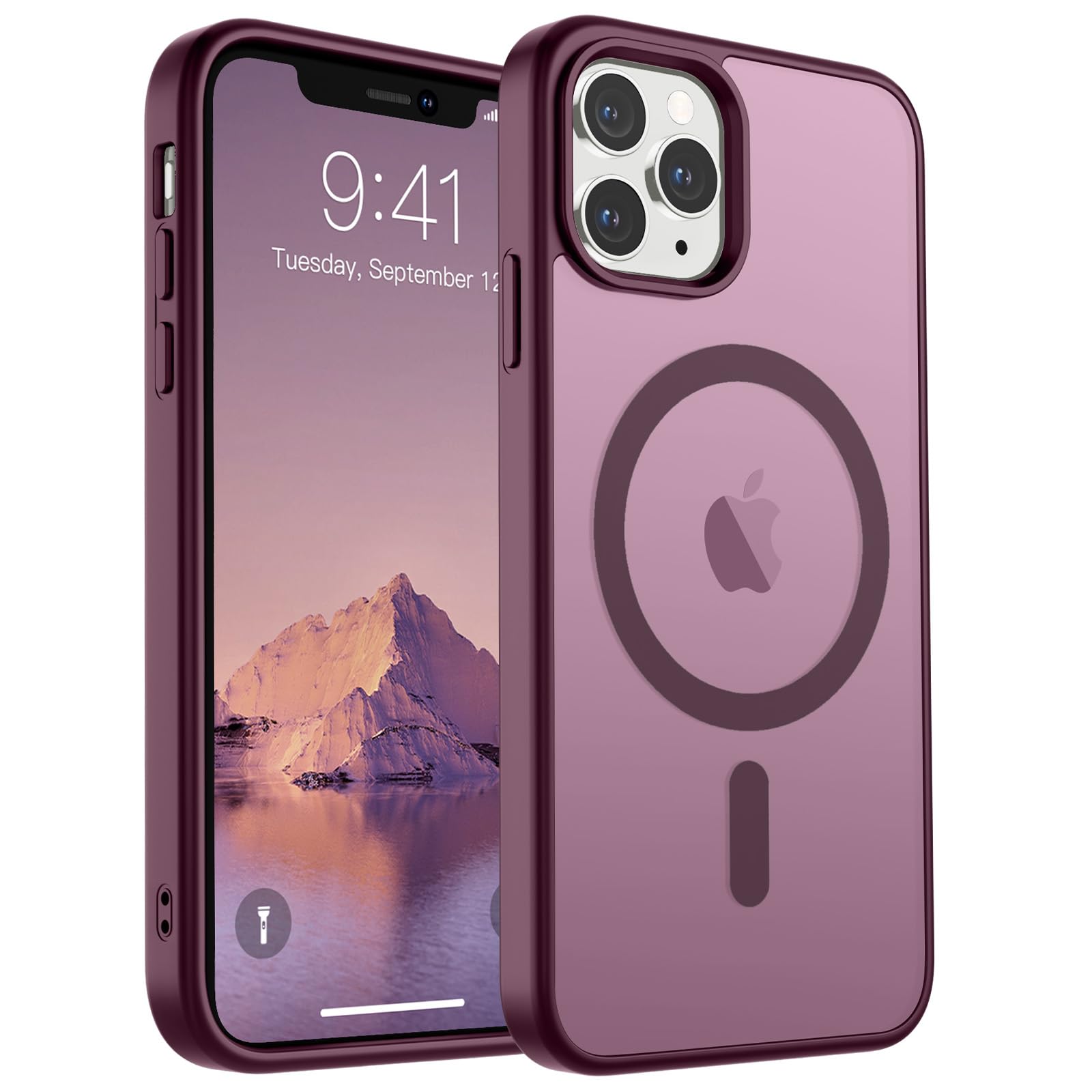 SUPFINE Magnetic for iPhone 11 Pro Max Case Wine Red