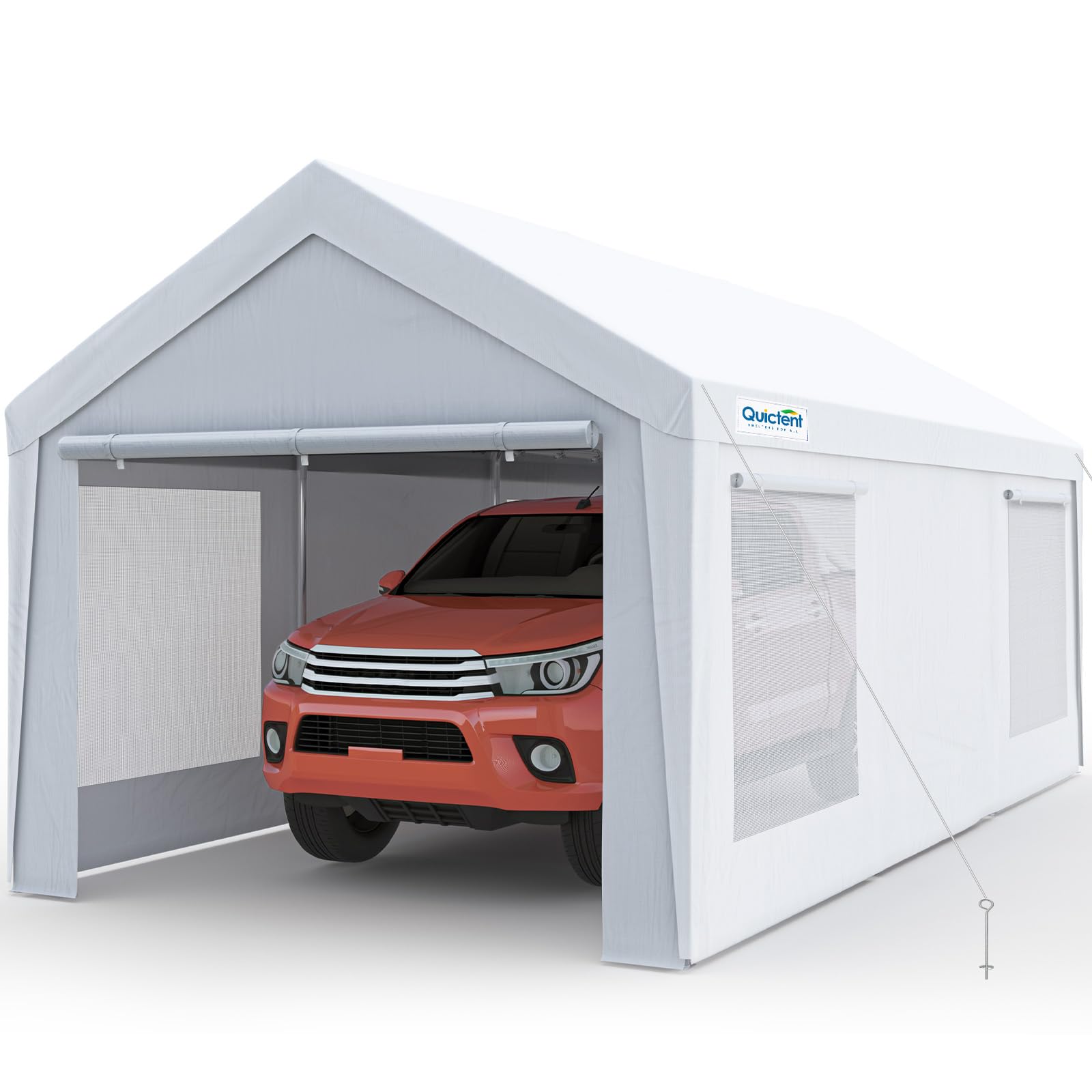 Quictent 10x20 ft Heavy Duty Carport, Reinforced Galvanized Outdoor Garage Canop